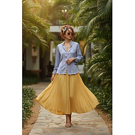 Áo Sơ Mi Lụa Thanh Lâm, Áo Sơ Mi Dài Tay Phong Cách Công Sở Thời trang thiết kế Hity Top173 - L