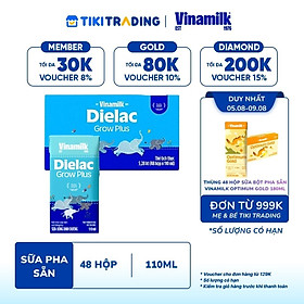 Thùng 48 Hộp Sữa Bột Pha Sẵn Vinamilk Dielac Grow Plus 110ml