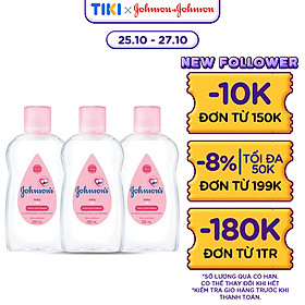 Combo 3 Chai Dầu Mát Xa Johnson s Baby Oil 200ml