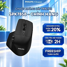 Chuột không dây Bluetooth Philips SPK7858 - Hàng Chính Hãng - Màu Đen