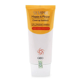 Kem Chống Nắng 3 Trong 1 Sempre Happy & Please Skin Fit Sunblock 3 In 1 Spf50+ Pa+++ Geo (100g)
