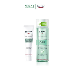 Combo Tinh Chất Giảm Mụn Eucerin Proacne A.I Clearing Treatment 40ml - Nước Tẩy Trang Se Khít Lỗ Chân Lông Ngừa Mụn 200ml