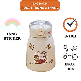 Bình giữ nhiệt cute có ống hút lõi inox 304 TiLoKi TGN11 dung tích 350ml - Bình nước giữ nhiệt cho bé lõi inox 304 - binh nước cho bé cute