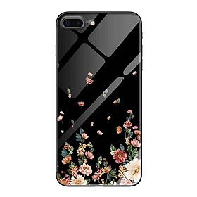 Ốp lưng kính cường lực cho iPhone 7 Plus /8 Plus Nền Hoa Ngũ Sắc - Hàng Chính Hãng