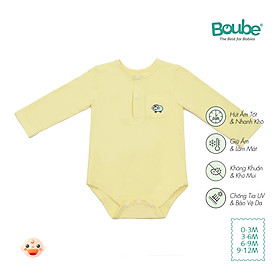 Bộ liền thân, bodychip dài tay cúc bấm cho bé sơ sinh nhiều màu sắc Boube, vải Cotton organic thoáng mát - Size 0-12M