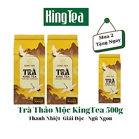 2 Túi Trà Thảo Mộc Kingtea 500g Tặng 1 túi 200g - Tốt Cho Người Đau Dạ Dày, Ổn Định Huyết Áp, Hạ Men Gan , Mỡ Máu Và Ngăn Ngừa Ung Thư Giúp Ngủ Ngon