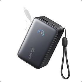 Mua Sạc dự phòng Anker Nano 2C1A 45W 10000mah (Built-In Retractable USB-C Cable) Đen (Black) A1638 - Hàng Chính Hãng