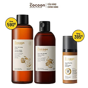 SPECIAL COMBO Bigsize - Nước tẩy trang bí đao 500ml + Gel bí đao rửa mặt 310ml tặng kem chống nắng bí đao Cocoon 50ml