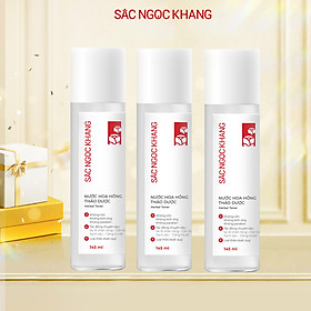 Bộ 3 Chai Nước Hoa Hồng Sắc Ngọc Khang 145ml chiết suất thảo dược thiên