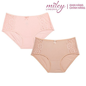 Combo 2 Quần Lót Nữ Lưng Cao Modal Phối Ren Active Miley Lingerie Màu Da & Hồng FDS0925-1225