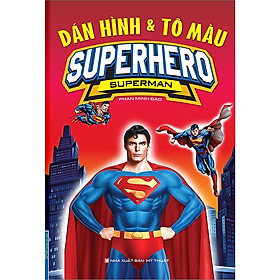 Sách - Dán hình & tô màu SUPERHERO ( Đỏ) SUPERMAN