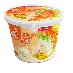 (Yến sào nha trang) Soup Tổ Yến - Cá Hồi, Bí Đỏ, Bông Cải, Bó Xôi, Yến Mạch 20g