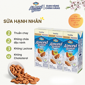 Sữa Hạt Hạnh Nhân ALMOND BREEZE vị Vanilla 180ml x 3 Hộp