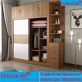 Tủ quần áo gỗ cao cấp 1007-OHAHA 3 cánh lùa