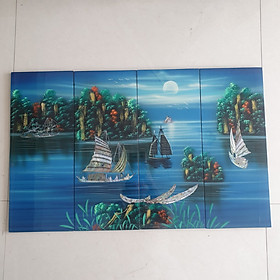 Mua Tranh sơn mài thuận buồm xuôi gió bộ 4 tấm cẩn ốc xà cừ cao cấp size 50x80 cm