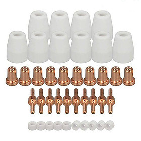 40pcs/set Air Plasma Cutting Cutter Extended Tip Nozzles Electrode For Pt31/40