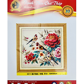 Mua Tranh thêu kín Hoa mẫu đơn 2108  kích thước 50 x 50 cm