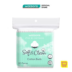 Bông Tăm Watsons Love My Softness Soft & Clean Cotton Buds 80 Cây
