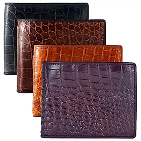 Ví nam Huy Hoàng da cá sấu gai bụng màu đen, nâu đỏ, vàng bò, nâu đất HT2201-02-03-40