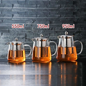 Mua Bình pha trà thủy tinh crysttan có lõi lọc trà và nắp inox chịu nhiệt cao cấp