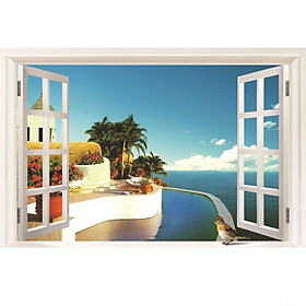 Decal cửa sổ 3D Phong cảnh Biển AmyShop ( 60 x 90 cm )