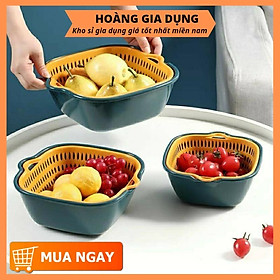 Mua (Sỉ 35k) Combo Rổ 6 Món  Rổ Nhựa Chậu Ráo Nước Hai Lớp Đựng Rau  Hoa Quả ZA13