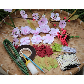 Mua Hoa đào giả trang trí tết- Bộ nguyên liệu làm hoa đào giấy