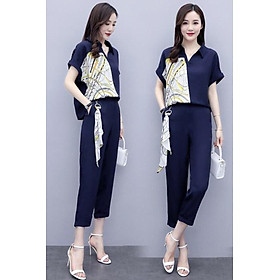 Set đồ bộ phối họa tiết cột eo - KT2721