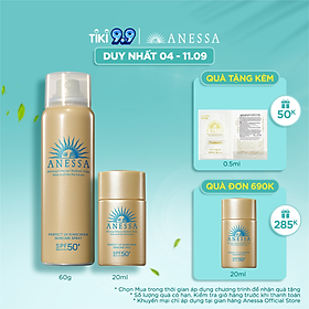 Bộ kem chống nắng Anessa dạng xịt và sữa chống nắng bảo vệ hoàn hảo (Anessa Perfect UV Sunscreen Skincare Spray and Milk)