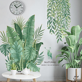 Decal trang trí chất liệu PVC loại 1 dày dặn, sắc nét, trang trí phòng khách, quán cafe-Bụi cây xanh- LV14