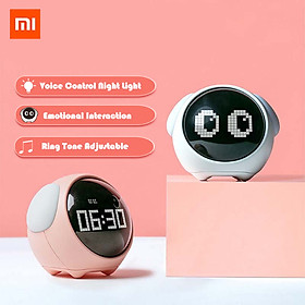 Youpin Xiaomi Đồng hồ báo thức Pixel biểu hiện dễ thương, Đèn Led kỹ thuật số đa chức năng, Đèn điều khiển bằng giọng nói, Đồng hồ nhiệt kế đầu giường Trang chủ