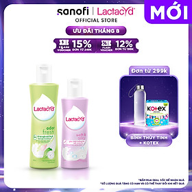 Bộ Dung Dịch Vệ Sinh Phụ Nữ Lactacyd Odor Fresh Ngăn Mùi 24H 250ml + Soft & Silky Dưỡng Ẩm 150ml