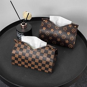 Retro Luxury Style Tissue Box PU Leather Napkin Cover Case Home Car Tissue Bag Table Decorationh