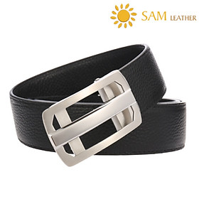 Dây Nịt Nam SAM Leather SFDN134 - Thắt Lưng Nam Da Bò Cao Cấp/ Mặt Khoá Thắt Lưng Inox Không Gỉ, Men's belts