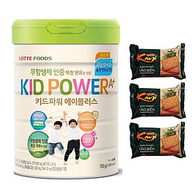 Sữa bột KID POWER A+ 750G ( cho trẻ từ 1-10 tuổi) - Giúp trẻ phát triển chiều cao, trí não, tăng cường sức đề kháng – Tặng 03 bánh Crakers tảo biển