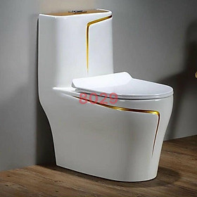 Mua Bồn cầu liền khối viền vàng BC8029