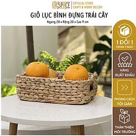 Giỏ đựng trái cây, bánh kẹo URSPACE bằng lục bình (cói) thân thiện môi trường / RECTANGLE HYACINTH TRAY