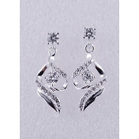 Bông tai bạc S925 Italia Bạc Xinh Huệ Ngân Lá tầm xuân RYE14096