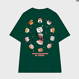 Sushi áo thun tay lỡ unisex phom rộng cao cấp oversize