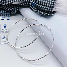 Khuyên tai, bông tai bạc nữ vòng tròn to cá tính. trang sức Anchi jewelry