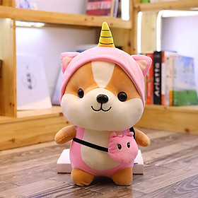 Gấu bông chú chó Shiba đeo túi đáng yêu 25cm