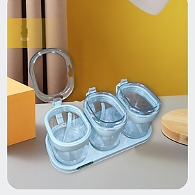 Mua Sét Bộ 03 hũ đựng gia vị nhựa cao cấp hàng xuất nhật ( tặng sét 5 đôi đũa gõ mộc )