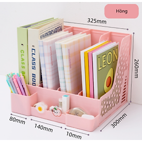 [Có sẵn][Tặng sticker]Khay đựng hồ sơ 4 ngăn size 32.5x30.5x26 cm kèm ống cắm bút