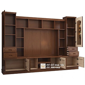 Mua Mẫu Kệ Tivi Kết Hợp Tủ Rượu Bằng Gỗ Tự Nhiên 2m2 X 3m - TR619 (4.000k/m2)