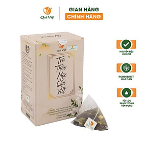 Hình ảnh Trà thảo mộc Quê Việt - Mát gan, ngủ ngon, giảm căng thẳng mệt mỏi, nguyên liệu hữu cơ - hộp 600g (20X30g)