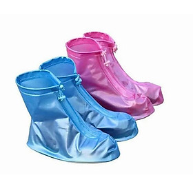 Bộ 2 đôi ủng bọc giày đi mưa có đế chống trơn trượt