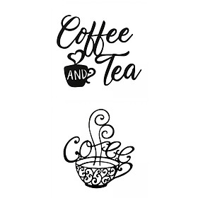 2Pcs Coffee and Tea Bar Sign Metal Hanging Plaque for Farmhouse Decor