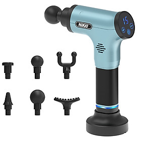 Súng massage cầm tay pin sạc Nhật Bản NIKIO NK-172 - 110W - Xanh ngọc