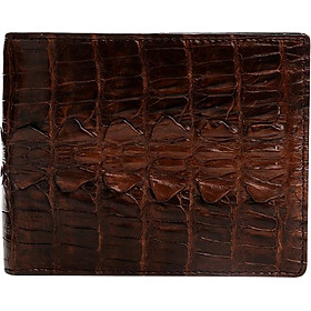 Ví Nam Da Cá Sấu Gai Đuôi Huy Hoàng HT2242 (12.5 x 10 cm) - Nâu Đất