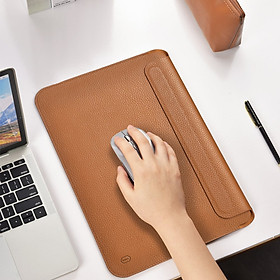 Bao Wiwu Genuine Leather Sleeve Dành cho Macbook Chất liệu Da Cao Cấp, Chống Thấm Nước - Hàng Chính Hãng